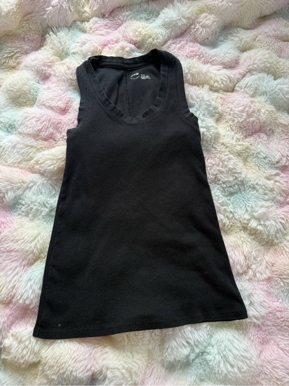 Aerie Black Ribbed Racerback Tank Top XS - Picture 6 of 7